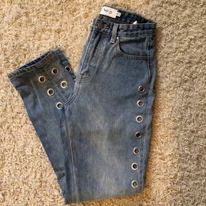 Mink Pink Denim with side grommet detailing, XS